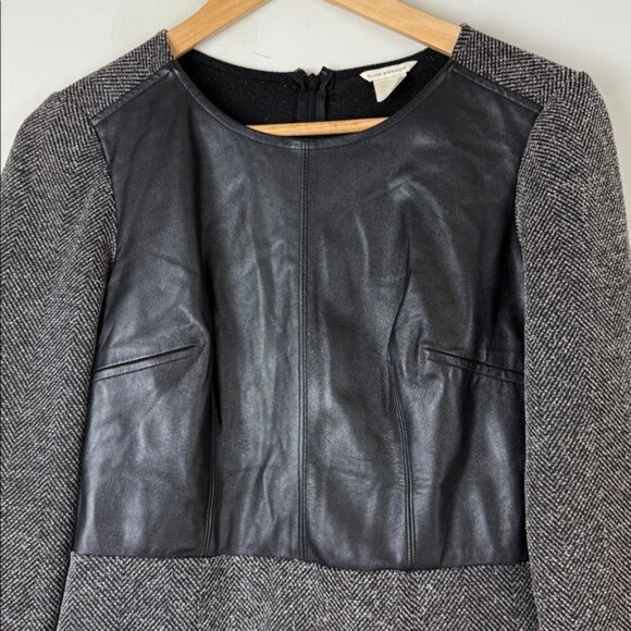 Club Monaco Dayna Herringbone Black Textured Dress - Picture 4 of 9